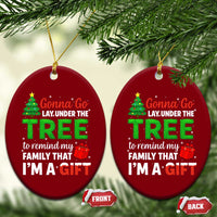 Funny Christmas Ceramic Ornament Lay Under The Tree Xmas Family Pajama Gift - Wonder Print Shop