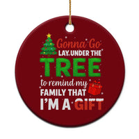Funny Christmas Ceramic Ornament Lay Under The Tree Xmas Family Pajama Gift - Wonder Print Shop