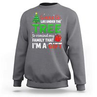 Funny Christmas Sweatshirt Lay Under The Tree Xmas Family Pajama Gift - Wonder Print Shop