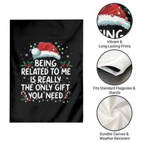 Being Related To Me Funny Christmas Garden Flag Family Xmas Pajamas - Wonder Print Shop