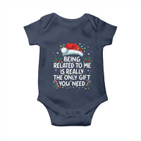 Being Related To Me Funny Christmas Baby Onesie Family Xmas Pajamas - Wonder Print Shop