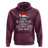 Being Related To Me Funny Christmas Hoodie Family Xmas Pajamas - Wonder Print Shop