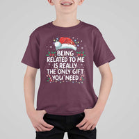 Being Related To Me Funny Christmas T Shirt For Kid Family Xmas Pajamas - Wonder Print Shop