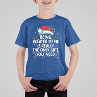 Being Related To Me Funny Christmas T Shirt For Kid Family Xmas Pajamas - Wonder Print Shop