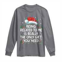 Being Related To Me Funny Christmas Long Sleeve Shirt Family Xmas Pajamas - Wonder Print Shop