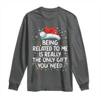 Being Related To Me Funny Christmas Long Sleeve Shirt Family Xmas Pajamas - Wonder Print Shop