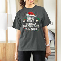 Being Related To Me Funny Christmas T Shirt For Women Family Xmas Pajamas - Wonder Print Shop