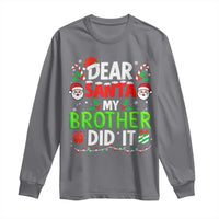 Dear Santa My Brother Did It Funny Christmas Long Sleeve Shirt Boys Girls Kids - Wonder Print Shop