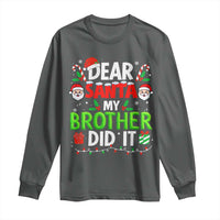 Dear Santa My Brother Did It Funny Christmas Long Sleeve Shirt Boys Girls Kids - Wonder Print Shop