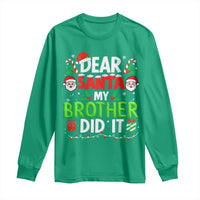 Dear Santa My Brother Did It Funny Christmas Long Sleeve Shirt Boys Girls Kids - Wonder Print Shop