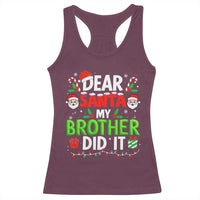 Dear Santa My Brother Did It Funny Christmas Racerback Tank Top Boys Girls Kids - Wonder Print Shop