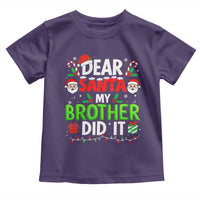 Dear Santa My Brother Did It Funny Christmas Toddler T Shirt Boys Girls Kids - Wonder Print Shop