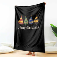 Christmas Tree Throw Blanket Retro Wizard Trees Magical Cute Family Pajama - Wonder Print Shop