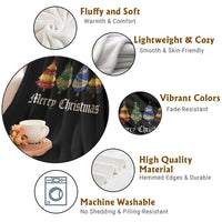 Christmas Tree Throw Blanket Retro Wizard Trees Magical Cute Family Pajama - Wonder Print Shop