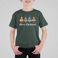 Christmas Tree T Shirt For Kid Retro Wizard Trees Magical Cute Family Pajama - Wonder Print Shop