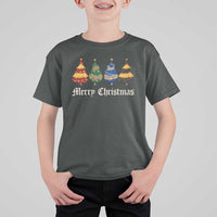 Christmas Tree T Shirt For Kid Retro Wizard Trees Magical Cute Family Pajama - Wonder Print Shop