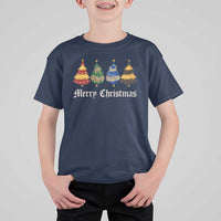 Christmas Tree T Shirt For Kid Retro Wizard Trees Magical Cute Family Pajama - Wonder Print Shop