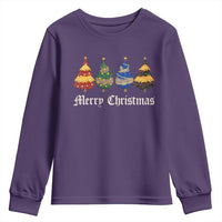 Christmas Tree Youth Sweatshirt Retro Wizard Trees Magical Cute Family Pajama - Wonder Print Shop