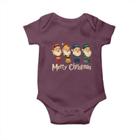 Merry Christmas Santa Baby Onesie Vintage Wizard Holiday Season Cute Family Pajama - Wonder Print Shop