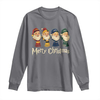 Merry Christmas Santa Long Sleeve Shirt Vintage Wizard Holiday Season Cute Family Pajama - Wonder Print Shop