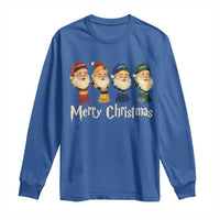 Merry Christmas Santa Long Sleeve Shirt Vintage Wizard Holiday Season Cute Family Pajama - Wonder Print Shop