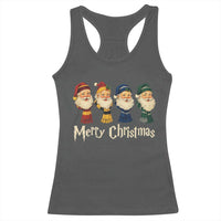 Merry Christmas Santa Racerback Tank Top Vintage Wizard Holiday Season Cute Family Pajama - Wonder Print Shop