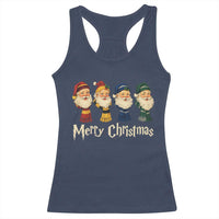 Merry Christmas Santa Racerback Tank Top Vintage Wizard Holiday Season Cute Family Pajama - Wonder Print Shop