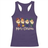 Merry Christmas Santa Racerback Tank Top Vintage Wizard Holiday Season Cute Family Pajama - Wonder Print Shop