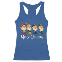 Merry Christmas Santa Racerback Tank Top Vintage Wizard Holiday Season Cute Family Pajama - Wonder Print Shop