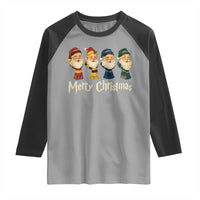 Merry Christmas Santa Raglan Shirt Vintage Wizard Holiday Season Cute Family Pajama - Wonder Print Shop