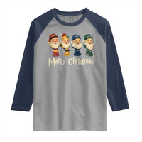 Merry Christmas Santa Raglan Shirt Vintage Wizard Holiday Season Cute Family Pajama - Wonder Print Shop
