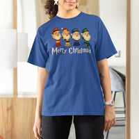 Merry Christmas Santa T Shirt For Women Vintage Wizard Holiday Season Cute Family Pajama - Wonder Print Shop