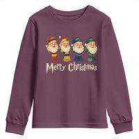 Merry Christmas Santa Youth Sweatshirt Vintage Wizard Holiday Season Cute Family Pajama - Wonder Print Shop