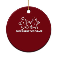 Cookies For Two Please Pregnancy Announcement Christmas Ceramic Ornament - Wonder Print Shop
