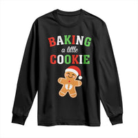 Christmas Pregnant Long Sleeve Shirt Baking A Little Cookie Maternity Pregnancy Announcement - Wonder Print Shop