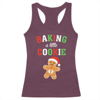 Christmas Pregnant Racerback Tank Top Baking A Little Cookie Maternity Pregnancy Announcement - Wonder Print Shop