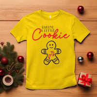 Christmas Pregnant T Shirt Baking A Little Cookie Maternity Gingerbread - Wonder Print Shop