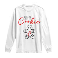 Christmas Pregnant Long Sleeve Shirt Baking A Little Cookie Maternity Gingerbread - Wonder Print Shop