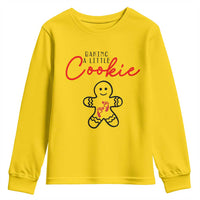 Christmas Pregnant Youth Sweatshirt Baking A Little Cookie Maternity Gingerbread - Wonder Print Shop