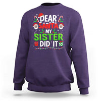 Dear Santa My Sister Did It Funny Christmas Sweatshirt Boys Girls Kids - Wonder Print Shop