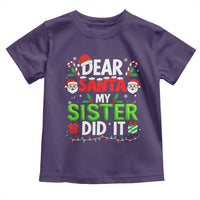 Dear Santa My Sister Did It Funny Christmas Toddler T Shirt Boys Girls Kids - Wonder Print Shop