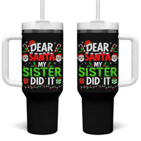 Dear Santa My Sister Did It Funny Christmas Tumbler With Handle Boys Girls Kids - Wonder Print Shop