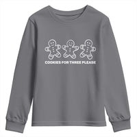 Cookies For Three Please Pregnancy Announcement Christmas Youth Sweatshirt - Wonder Print Shop