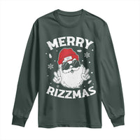 Funny Christmas Santa Long Sleeve Shirt Merry Rizzmas Kids Teens School