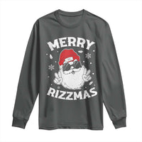 Funny Christmas Santa Long Sleeve Shirt Merry Rizzmas Kids Teens School