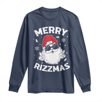 Funny Christmas Santa Long Sleeve Shirt Merry Rizzmas Kids Teens School