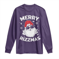Funny Christmas Santa Long Sleeve Shirt Merry Rizzmas Kids Teens School