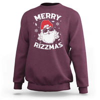 Funny Christmas Santa Sweatshirt Merry Rizzmas Kids Teens School - Wonder Print Shop