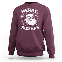 Funny Christmas Santa Claus Sweatshirt Merry Rizzmas Kids Teens School - Wonder Print Shop