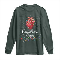 Christmas Cardiac Nurse Long Sleeve Shirt Cardiac Crew Anatomical Anatomy Xmas Heart With Lights